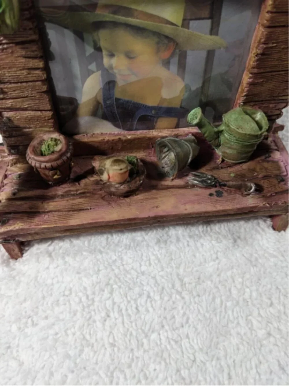 Bench Picture Frame Shaped Like an Old Log Bench Gift/Cottage Chic/Decor/ VTG